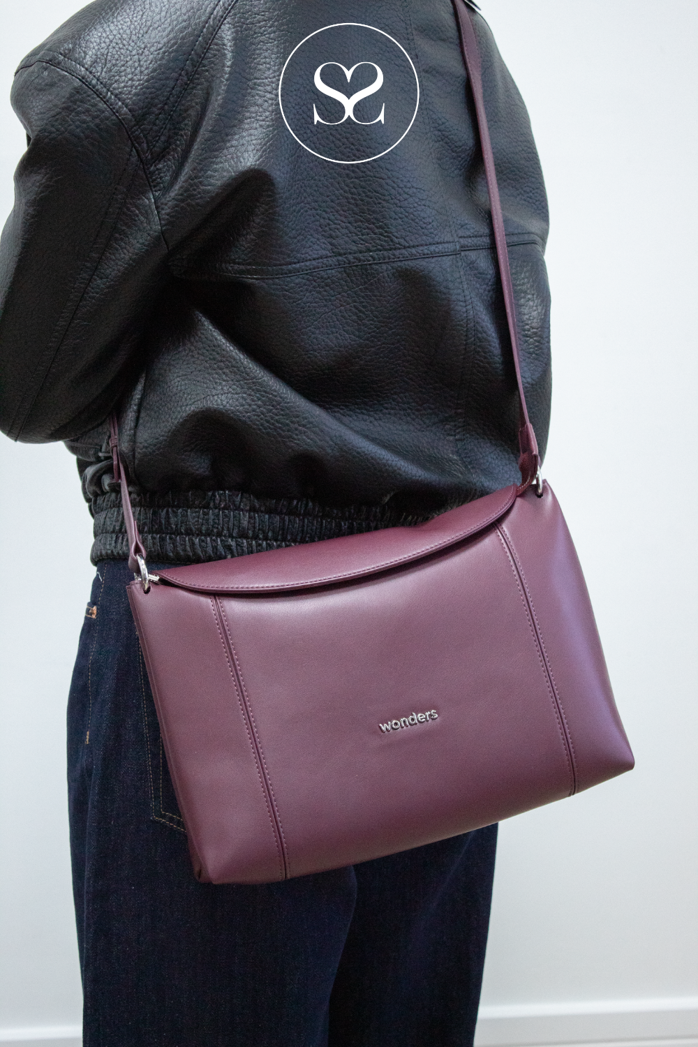 Wonders Wine Leather Cross-Body Bag WB-56008