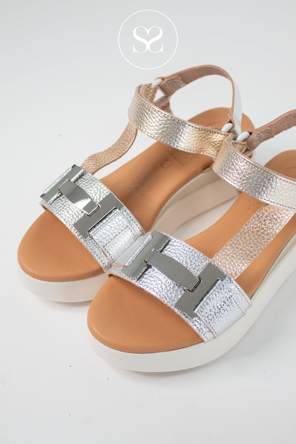 Oh My Sandals Gold Wedge Walking Sandals 5961