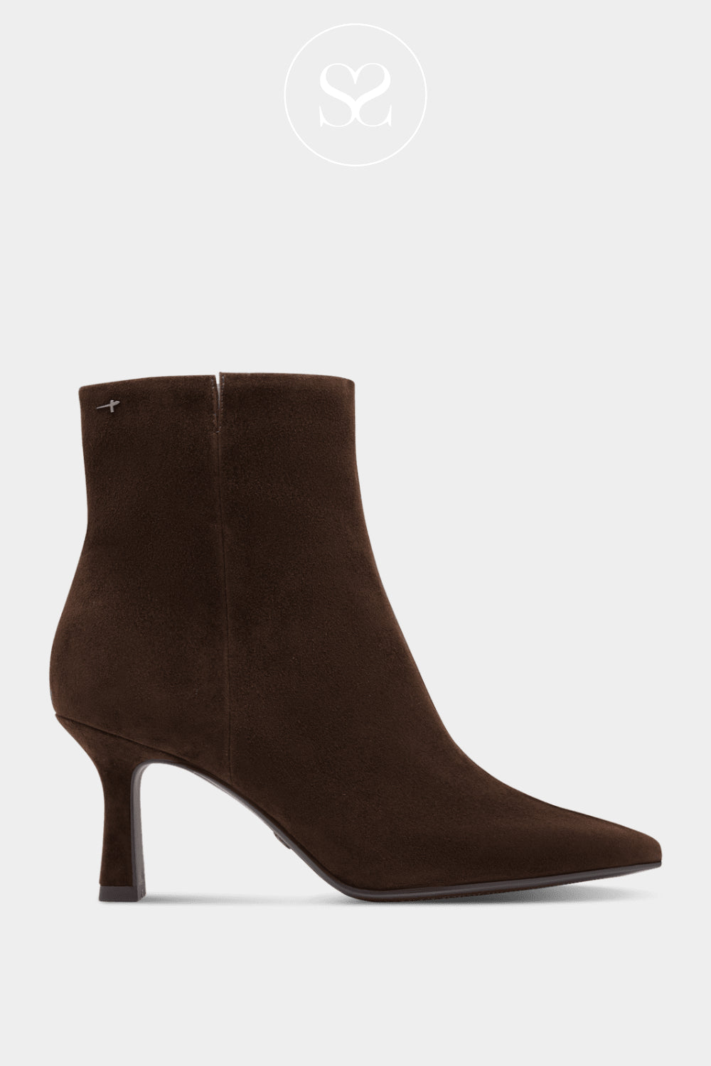 Tamaris Chocolate Brown Suede Stiletto Ankle Boots - 1-25358 Ireland