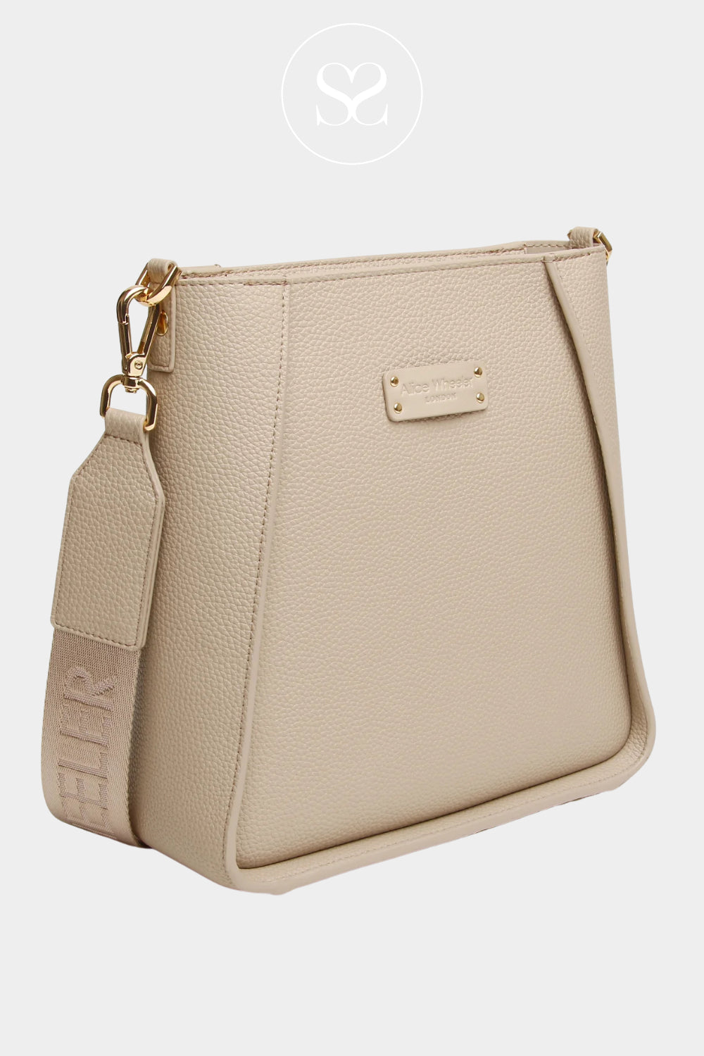 ALICE WHEELER ROOMY VEGAN LEATHER HANDBAG WITH SIGNATURE CORNER DETAILING