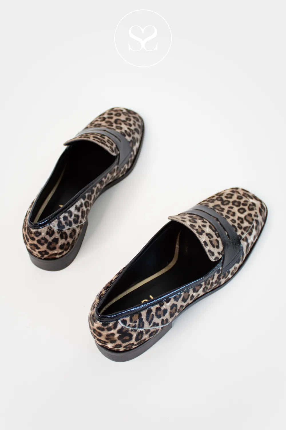 LODI LEOPARD PRINT FLAT LOAFERS WITH BLACK TRIM - BERECO-INO