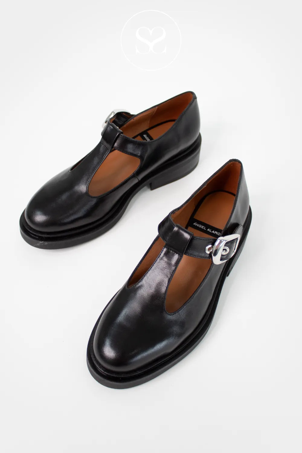 ANGEL ALARCON BLACK CHUNKY MARY-JANE SHOES ITAIS