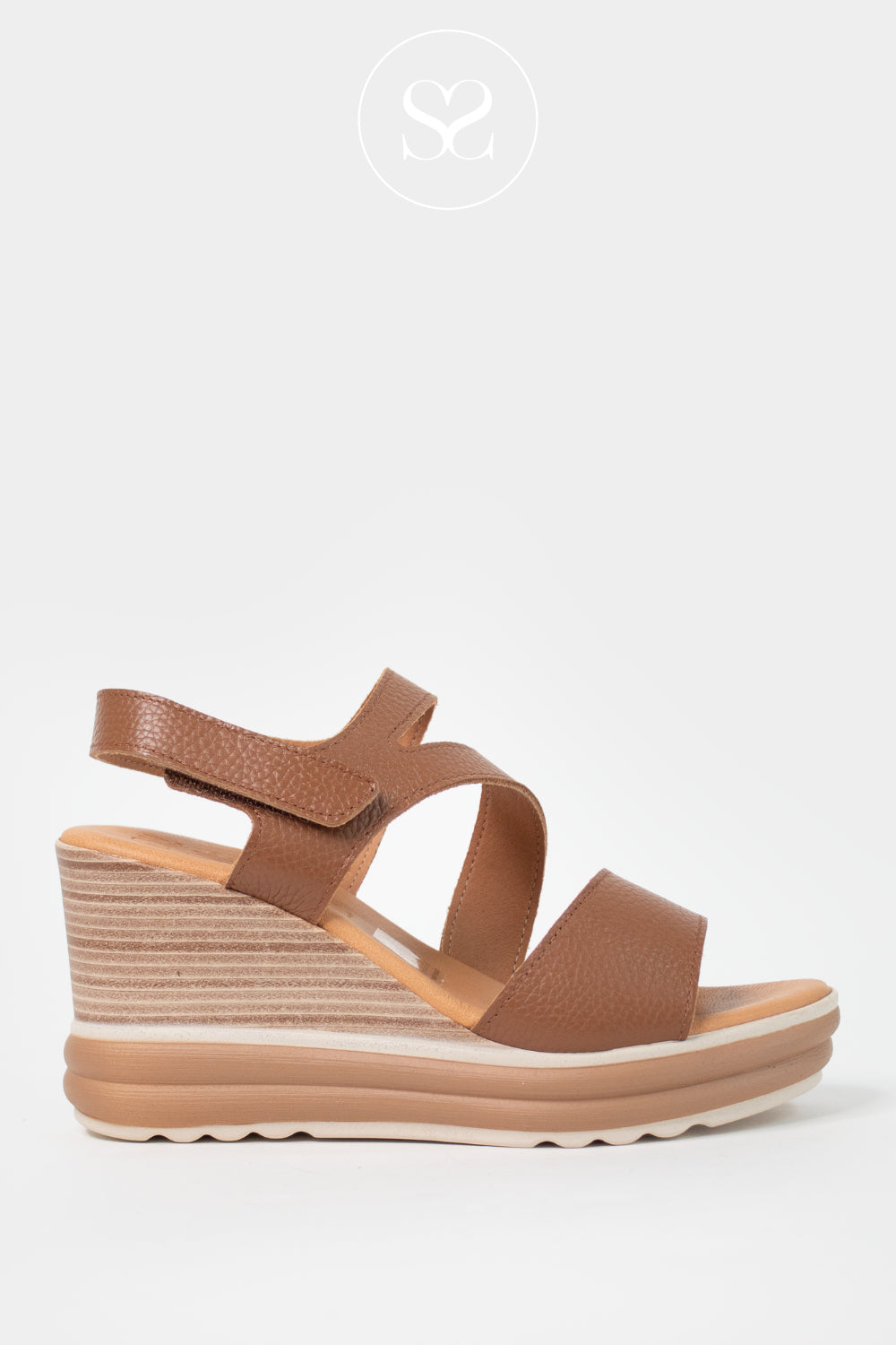 Oh My Sandals Tan Wedge Sandals 6002 - Ireland