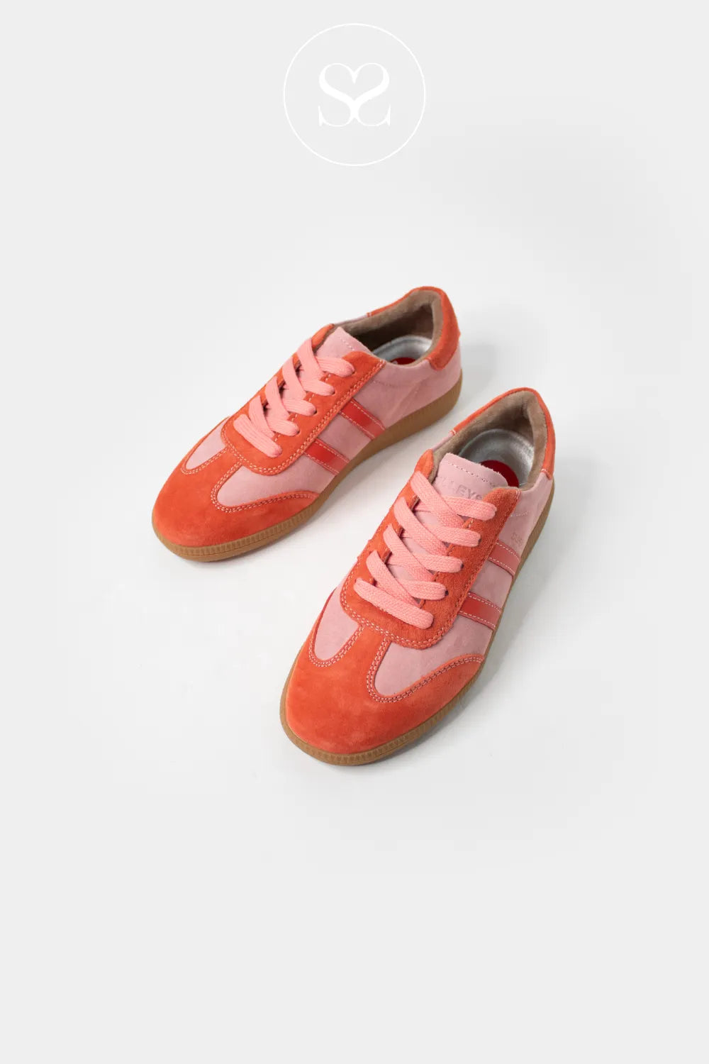 Drilleys Pink And Coral Trainers - Sixty Four Effortlessly stylish design in playful pink and coral tones that add a pop of colour to any outfit.