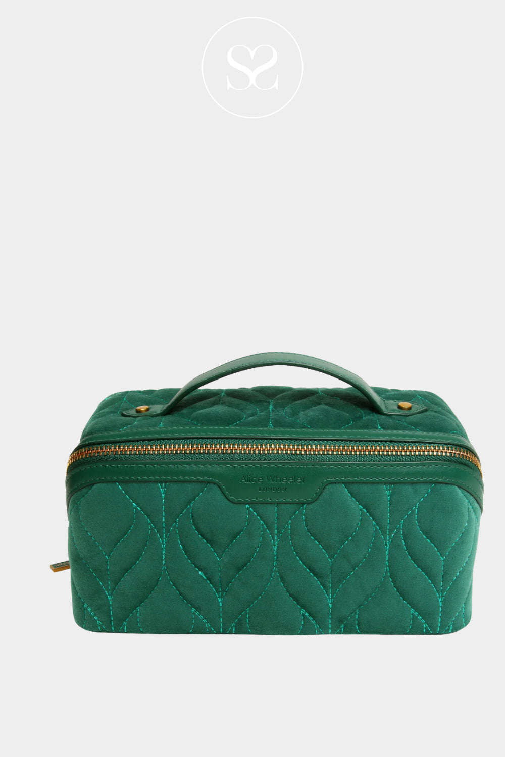 ALICE WHEELER TEAL VELVET TRAIN  MAKEUP CASE - AW0320
