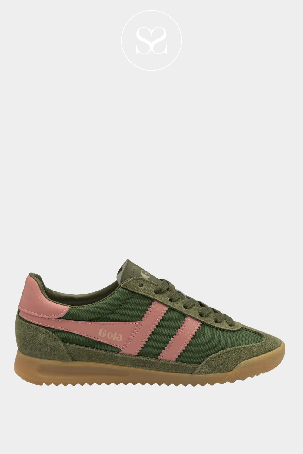 GOLA KHAKI/PINK RETRO TRAINER FOR WOMEN- TORNADO