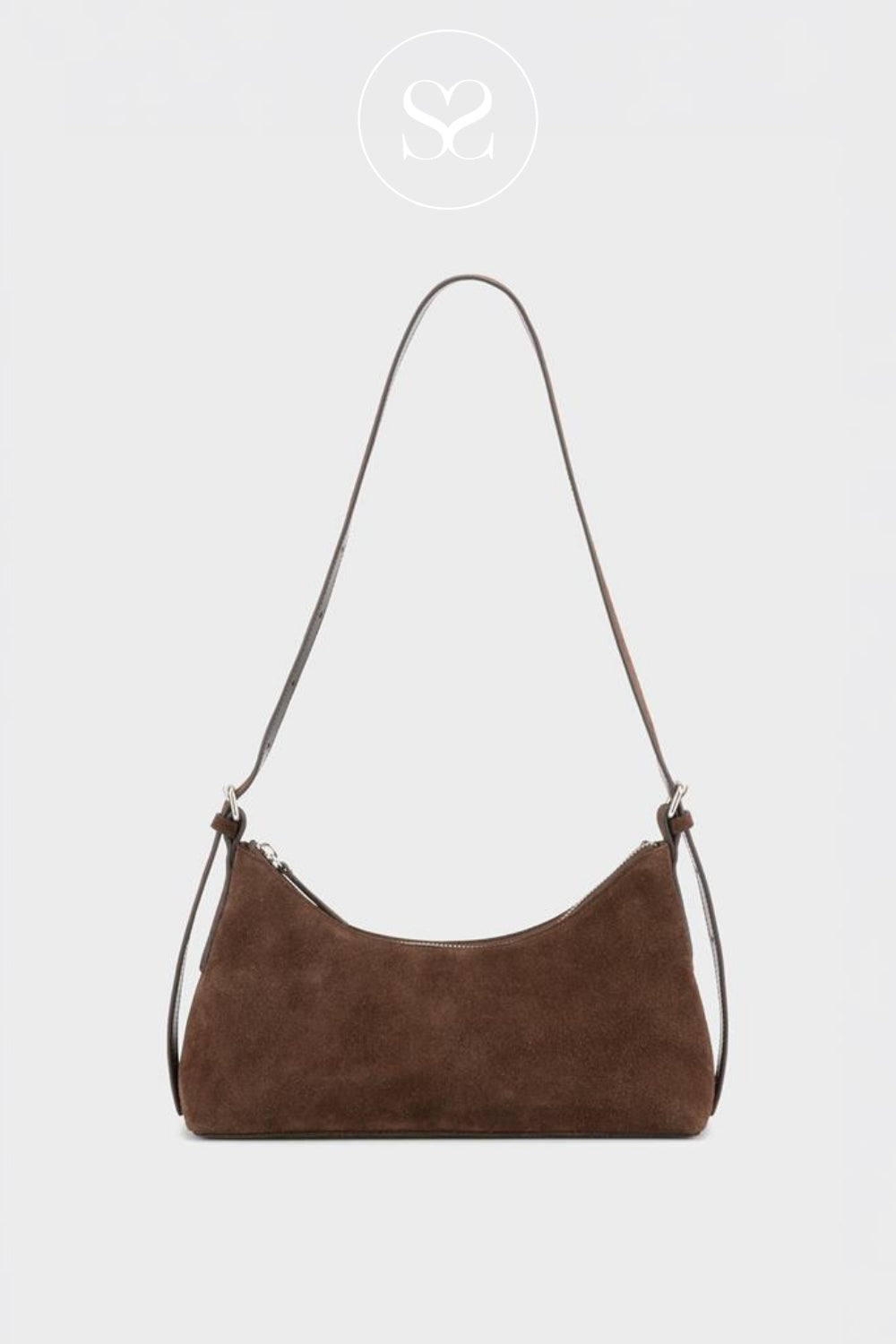 Vagabond Brown (Coffee) Suede Shoulder Bag Bari Mini BR01-040-25