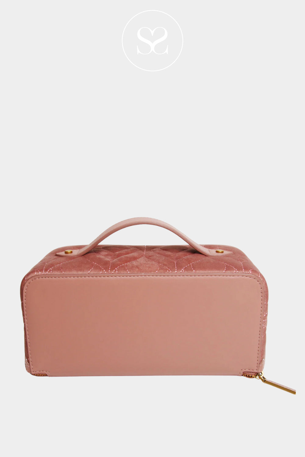 ALICE WHEELER PINK LEATHER MAKEUP BAG WITH TOP CARRY HANDLE - IRELAND