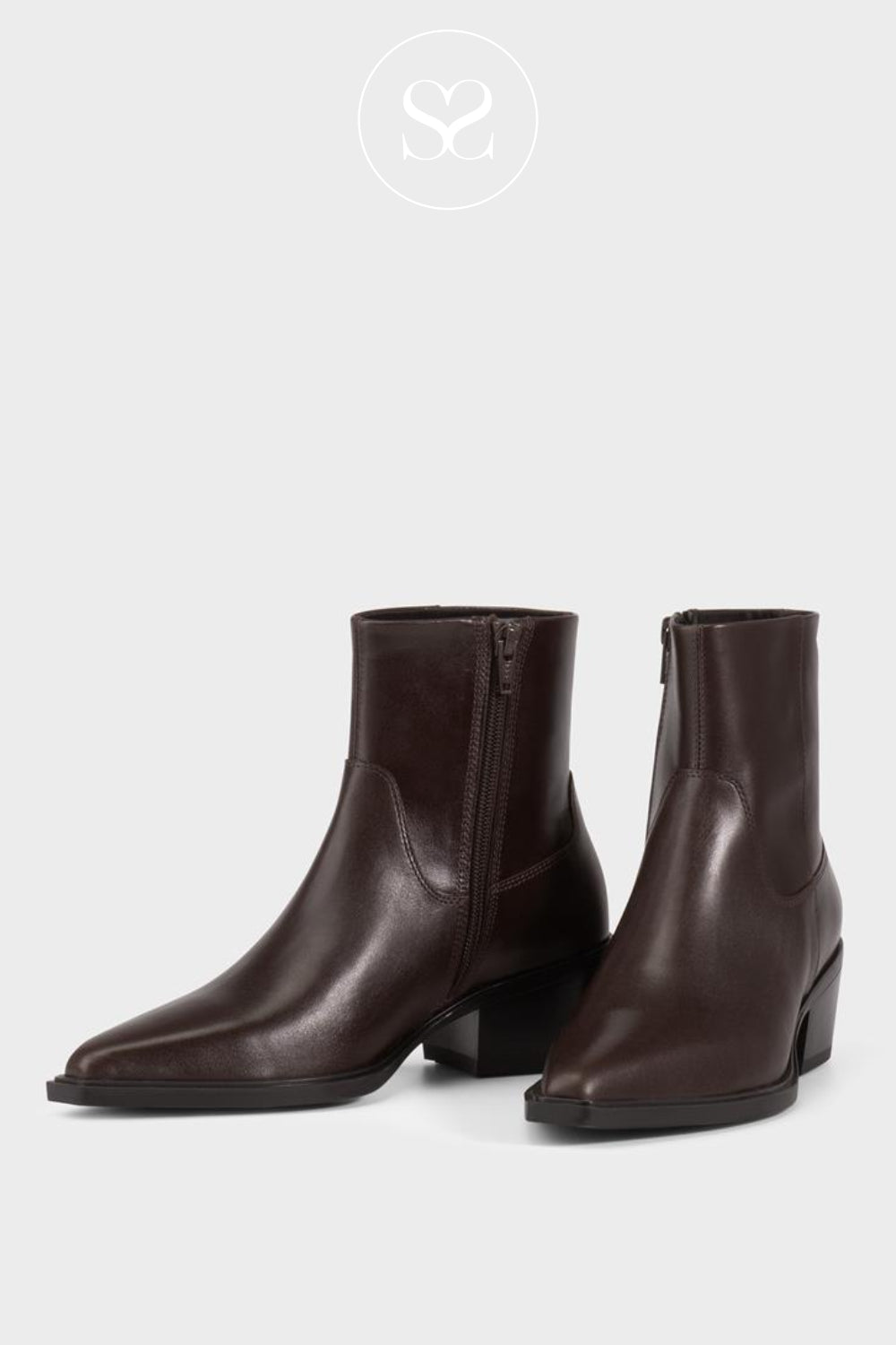 Vagabond Chocolate Brown Leather Ankle Boots - Kelsey 5810-101