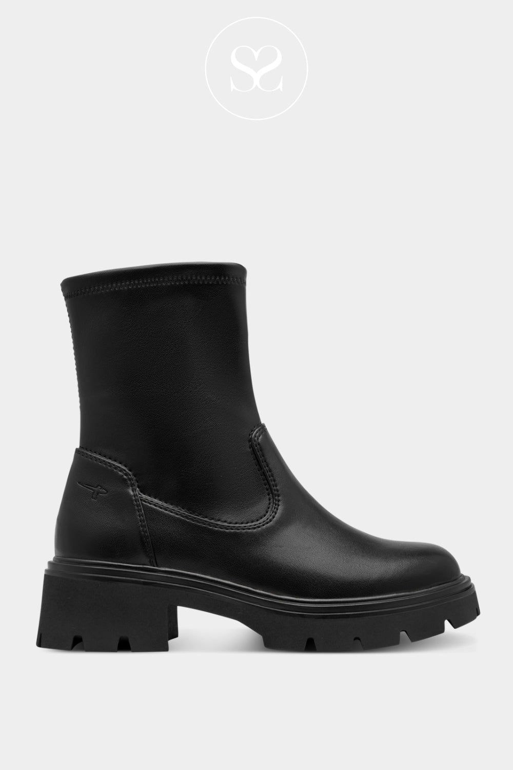 Tamaris Black Vegan Leather Chunky Boots 1-25416 IRELAND