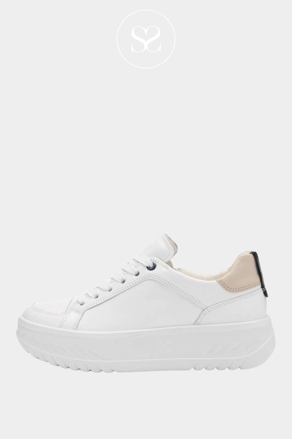 Ara leather lace up trainers with chunky sole.