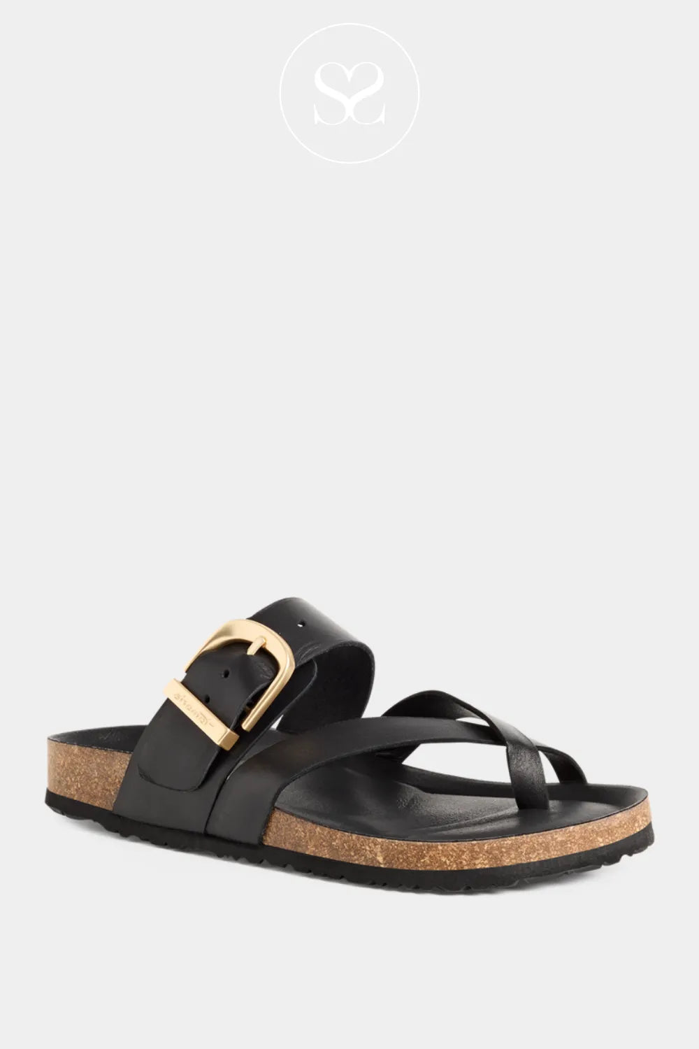 Tamaris Black Flat Sliders Sandals 1-27509-46