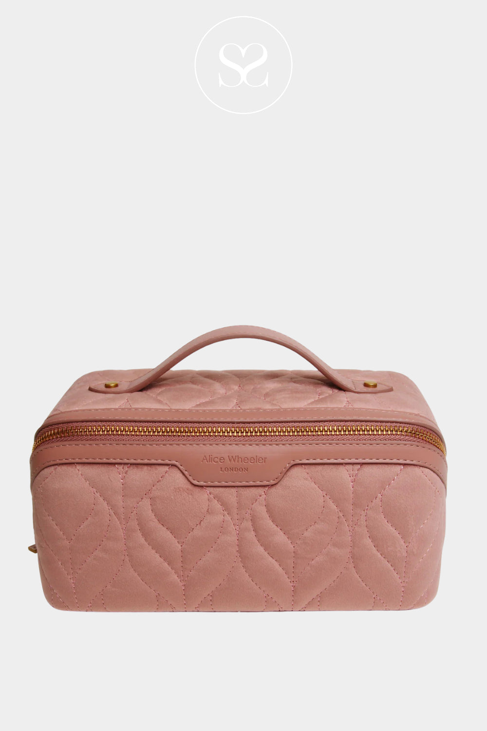 ALICE WHEELER PINK VELVET TRAIN  MAKEUP CASE - AW0319