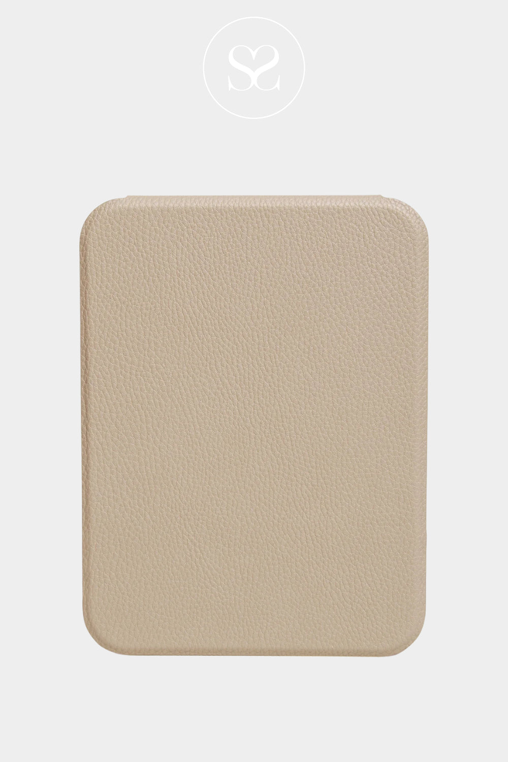 ALICE WHEELER STONE COLOURED SLEEK AND LIGHTWEIGHT TRAVEL MIRROR