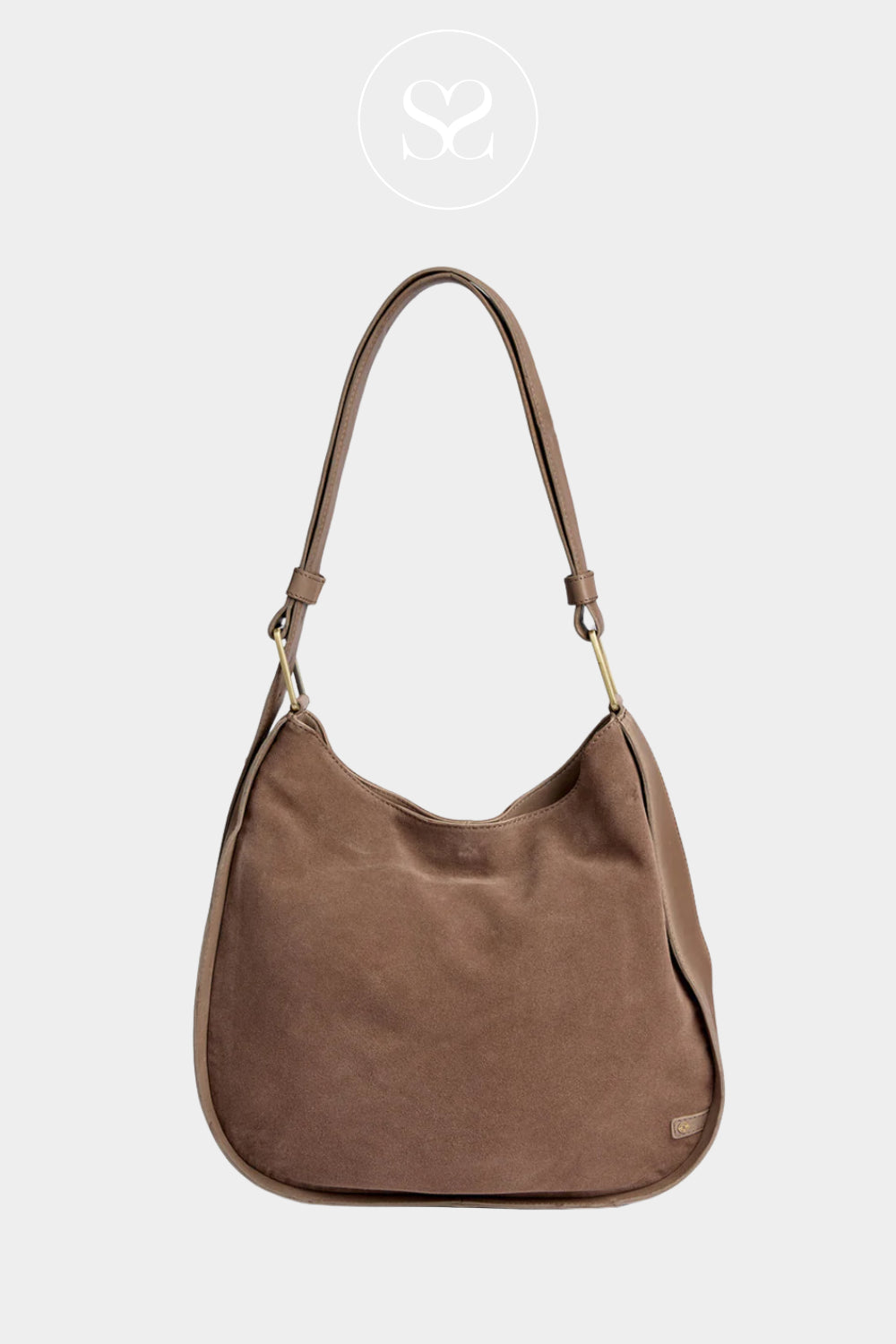 Depeche Taupe Suede Shoulderbag - 16896 - Ireland