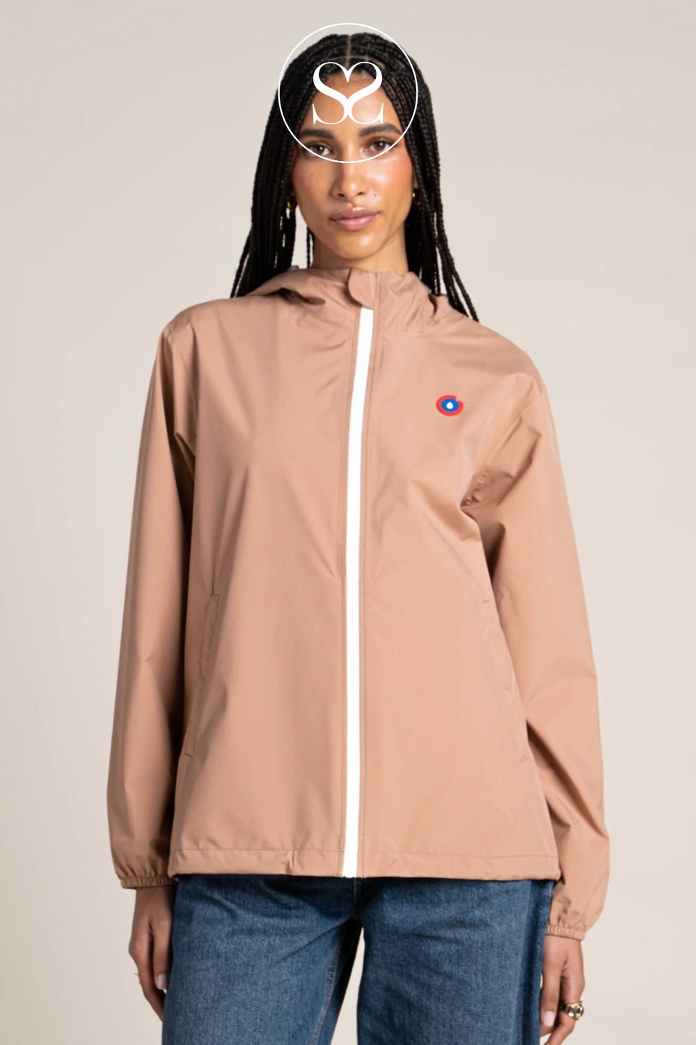 Flotte Camel Waterproof Short Raincoat - Passy