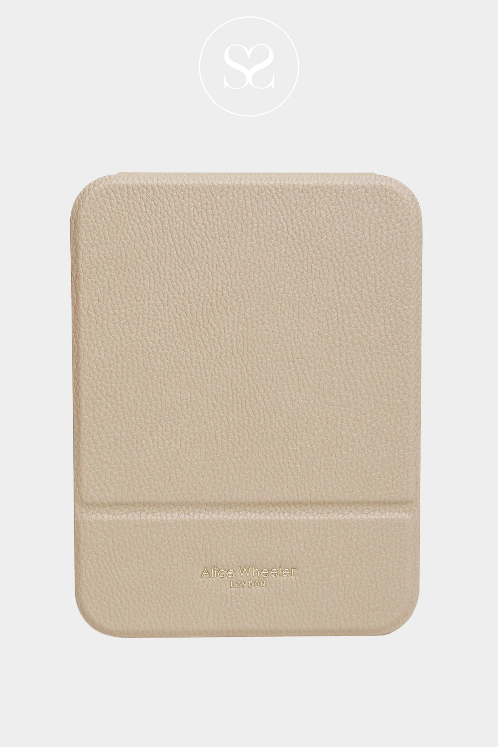 ALICE WHEELER STONE COLOURED COMPACT FOLDING TRAVEL MIRROR -IRELAND