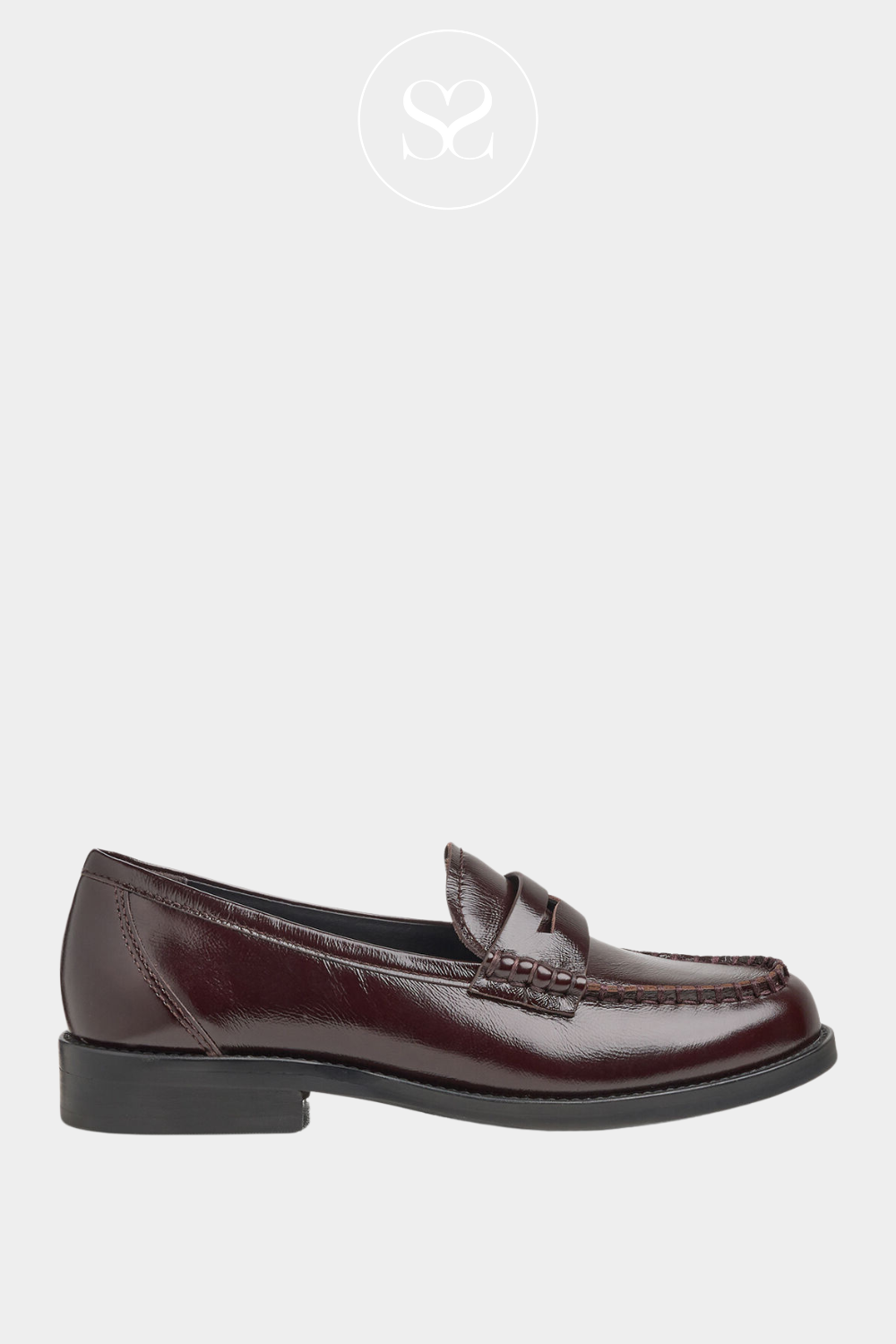 TAMARIS BURGUNDY LEATHER LOW HEEL LOAFERS 1-24326-43 TAMARIS