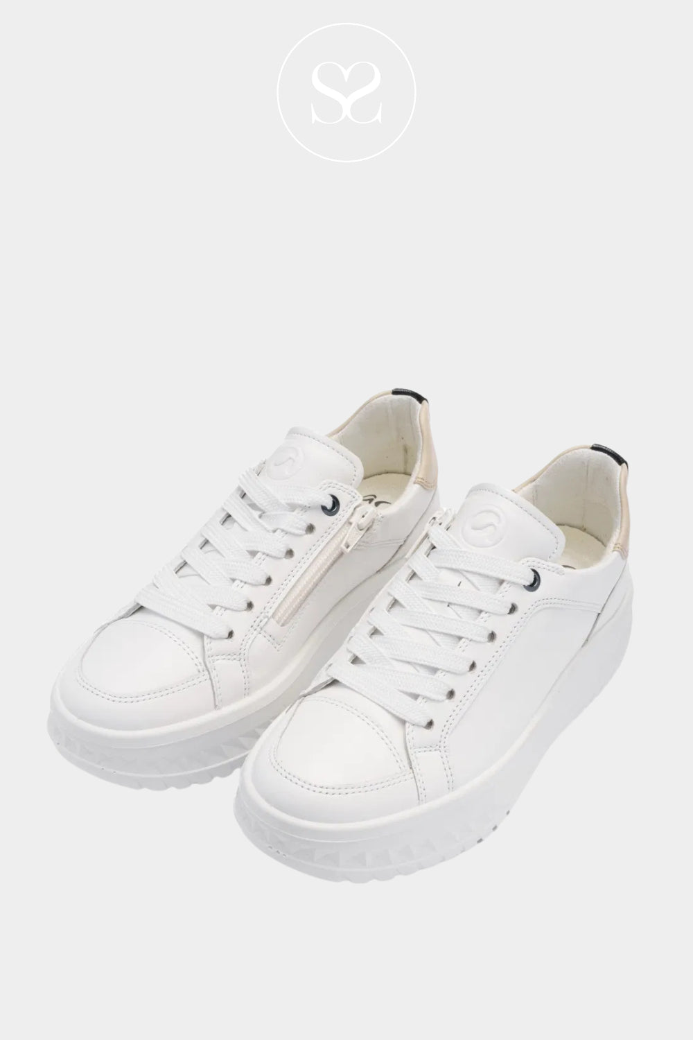 Ara lace up sneakers with side zip.