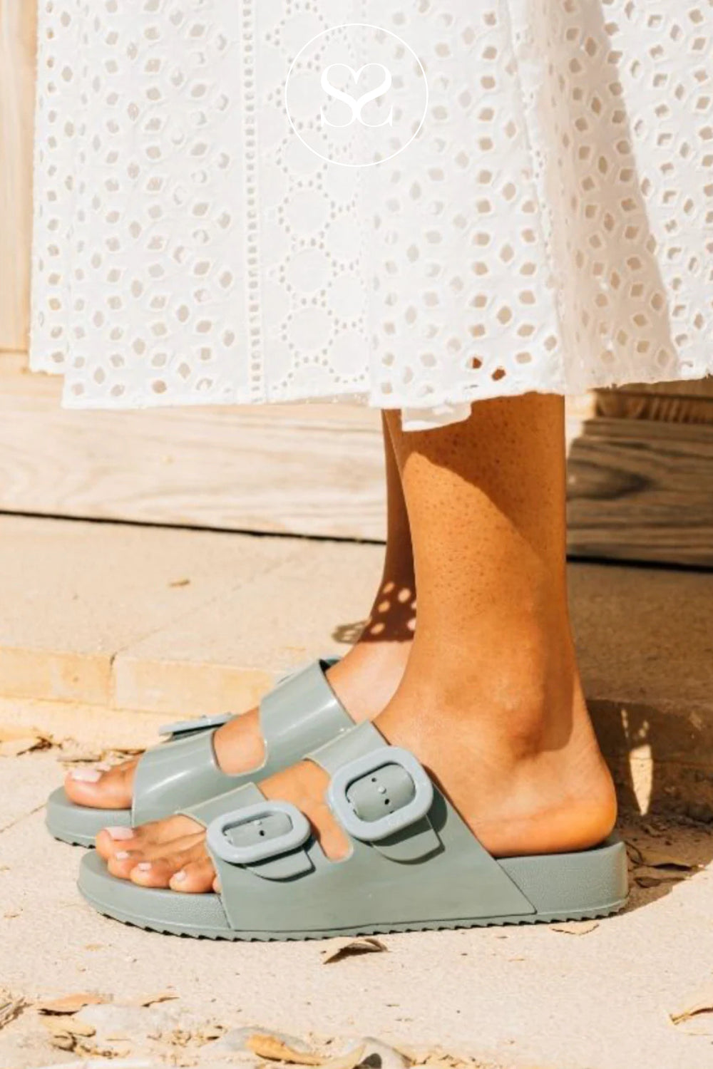 Igor Green Chunky Slider Sandals - Habana Brillo