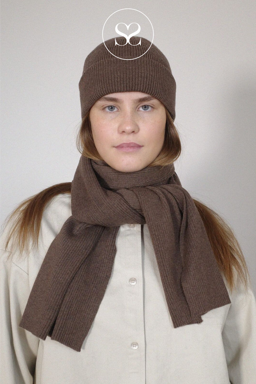 Boii Brown Knitted Beanie Hat - Busse