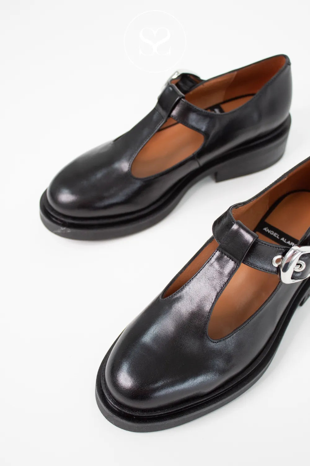 ANGEL ALARCON BLACK CHUNKY MARY-JANE SHOES ITAIS