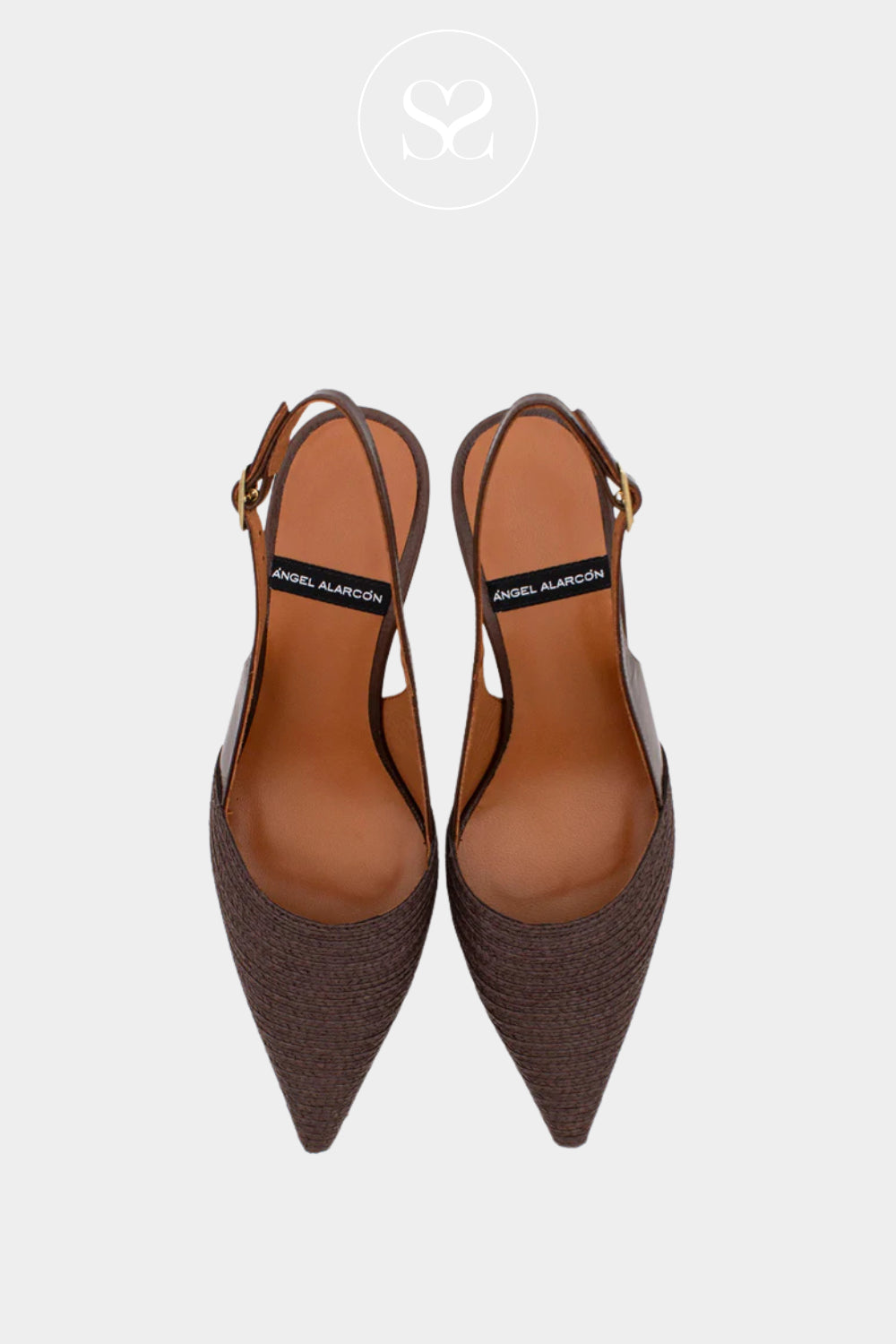 Angel Alarcon Chocolate brown Woven Sling-backs Carola