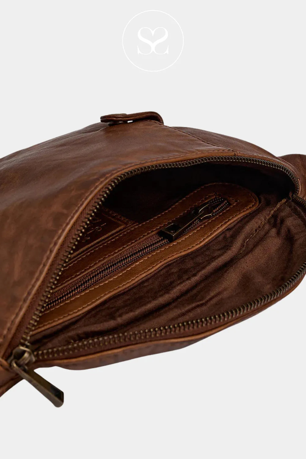 Depeche Dark Brown leather Cross-body Bum-bag 15814