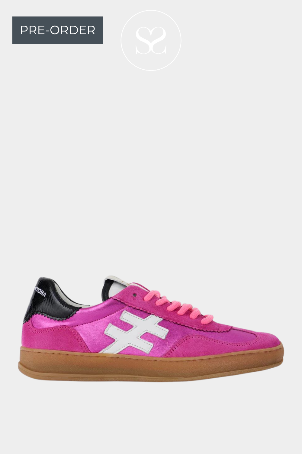 ANOTHER TREND ICONIC HOT PINK LEATHER TRAINER