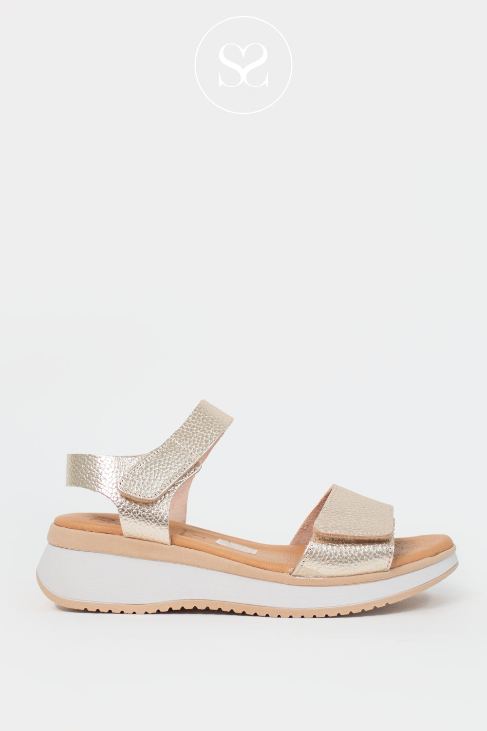 Oh My Sandals Gold Wedge Walking Sandals 5942 Ireland