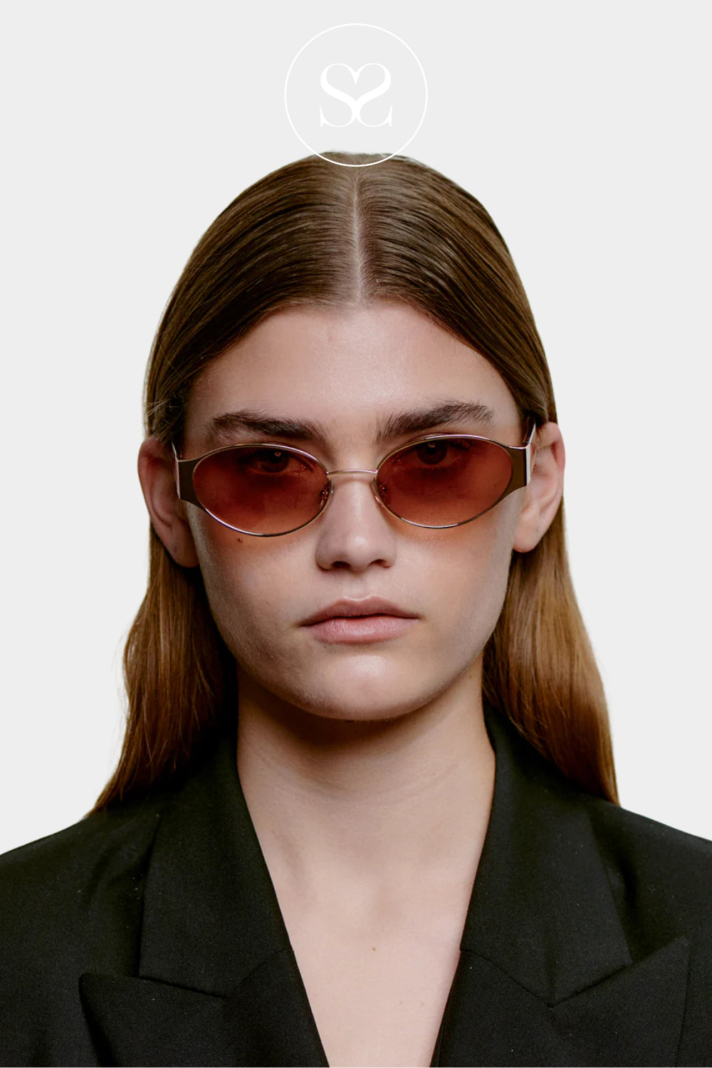 A.KJAERBEDE Rose Gold Havana Sunglasses -Bella