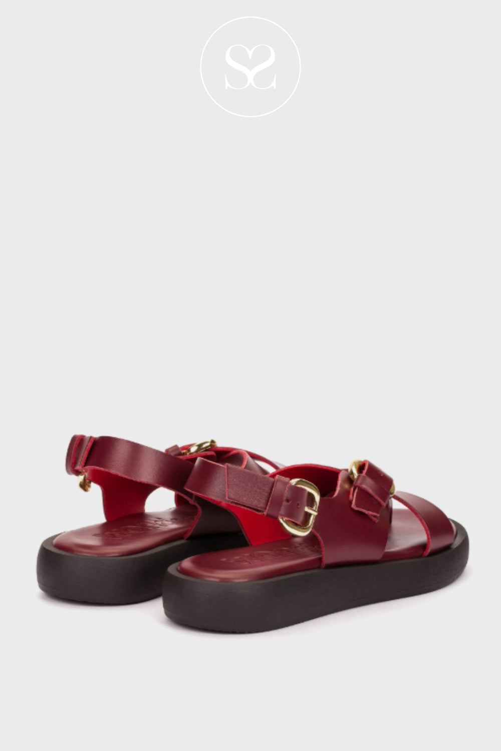 Wonders Wine Slingback Flatform Sandals - AB-1332