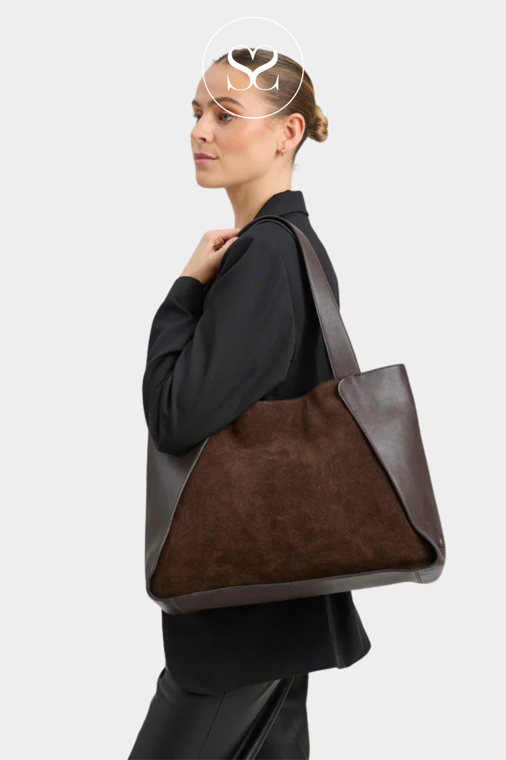 Depeche Brown Suede Shopper - 16892