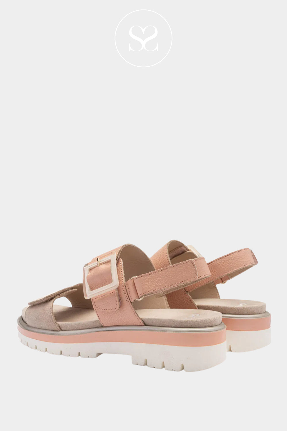 ARA 12-21003 PINK/BEIGE CHUNKY WALKING SANDALS