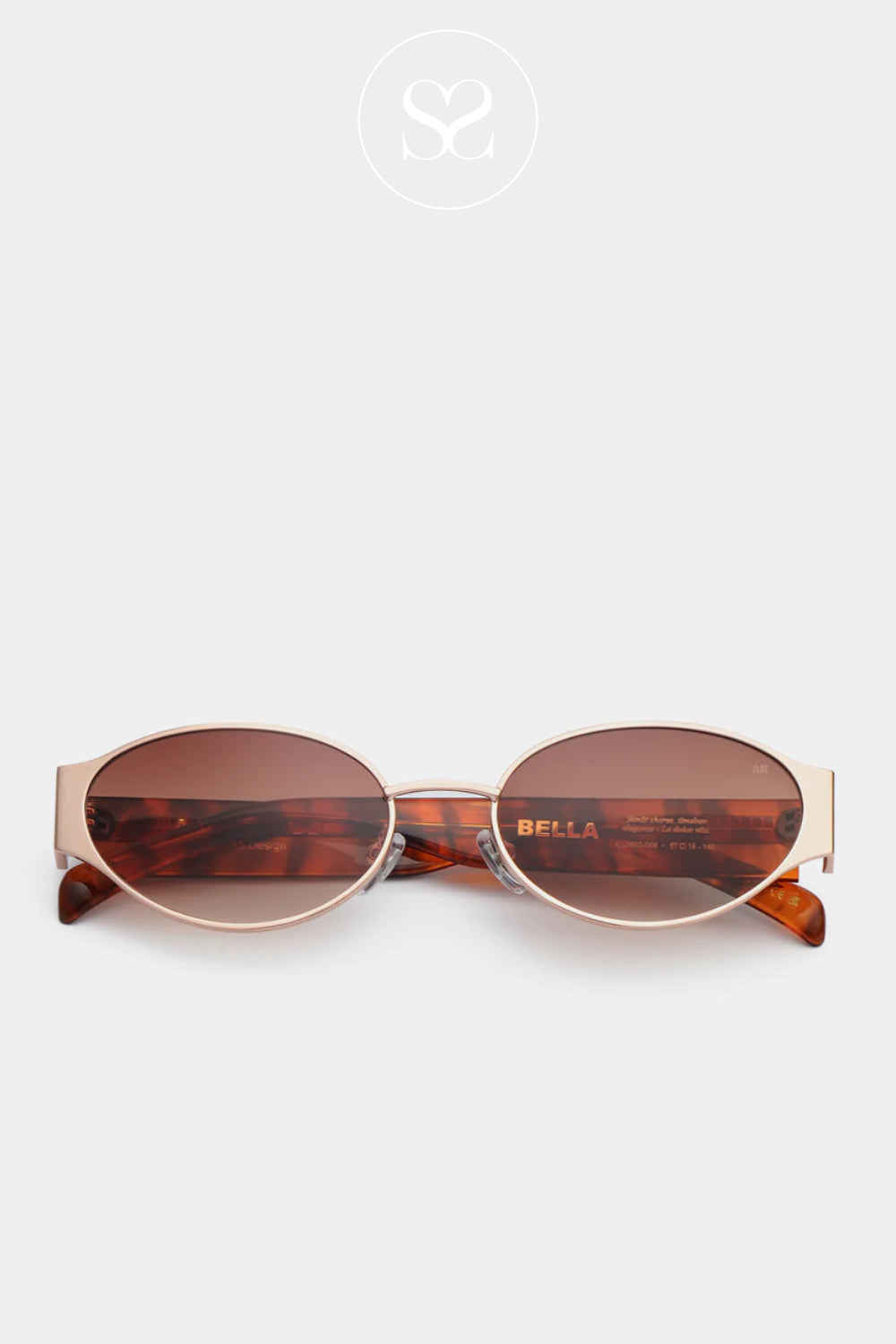 A.KJAERBEDE Rose Gold Havana Sunglasses -Bella