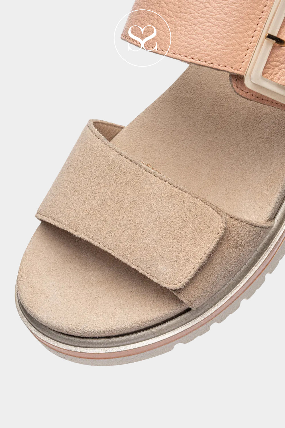 ARA 12-21003 PINK/BEIGE CHUNKY WALKING SANDALS