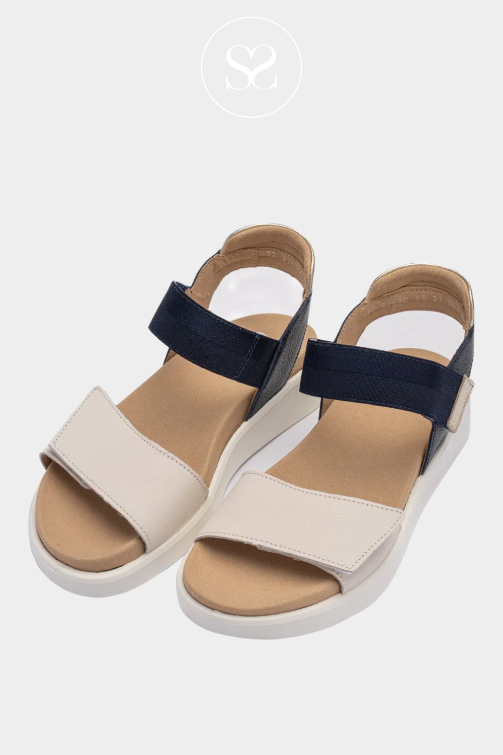 Ara Navy/Off White Walking Sandals 12-21406