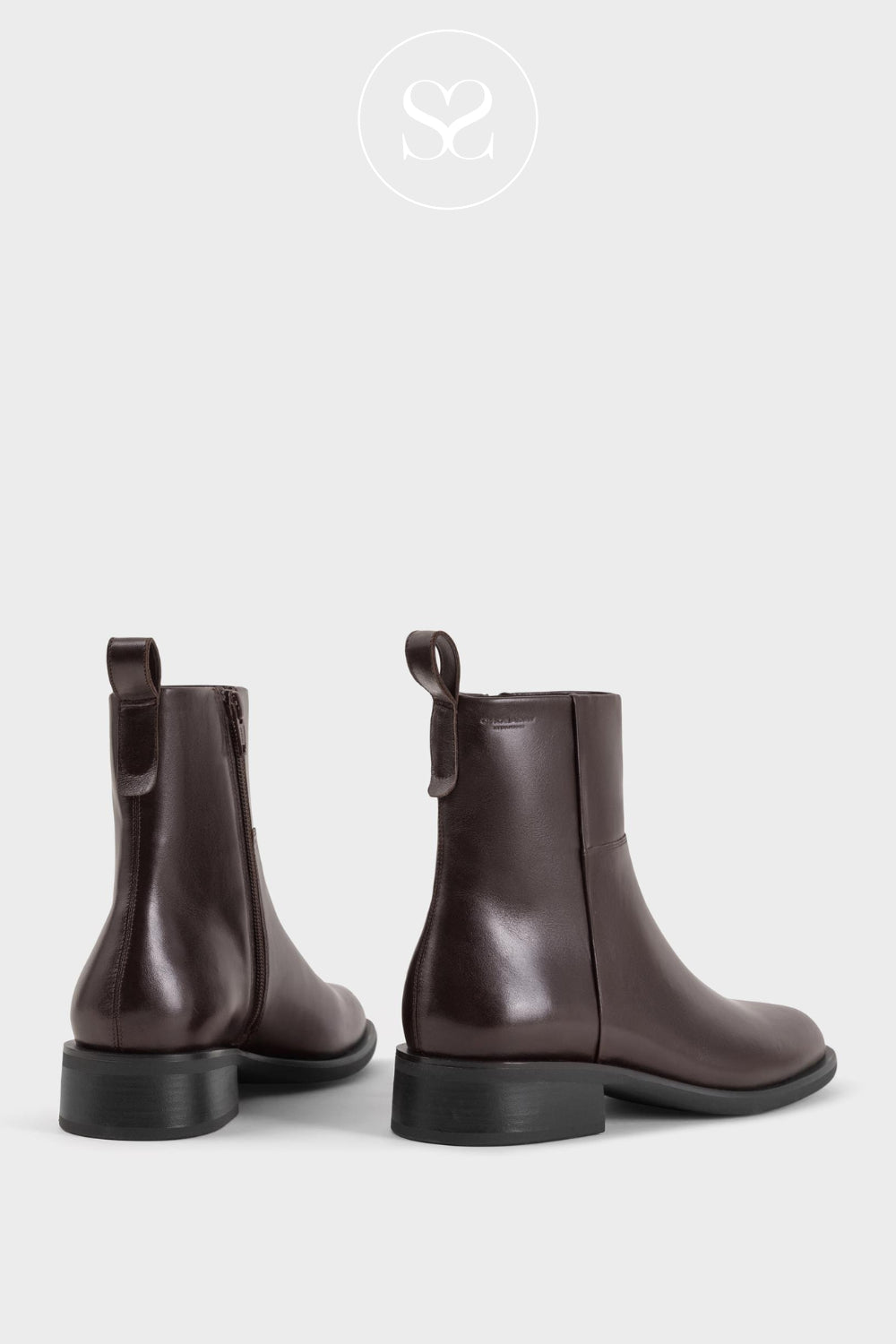 VAGABOND BROWN LEATHER ANKLE BOOTS - SHEILA 5835-001