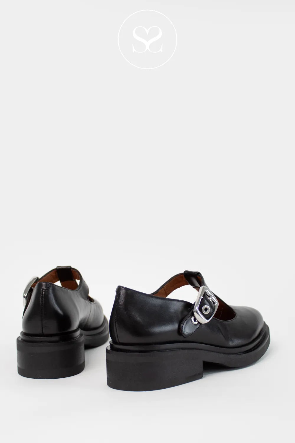 ANGEL ALARCON BLACK CHUNKY MARY-JANE SHOES ITAIS