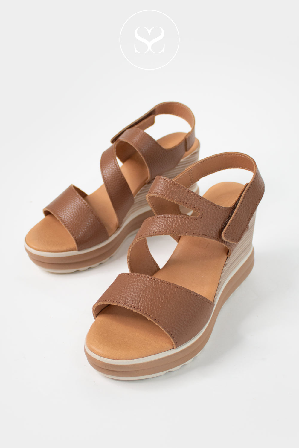 Oh My Sandals Tan Wedge Sandals 6002