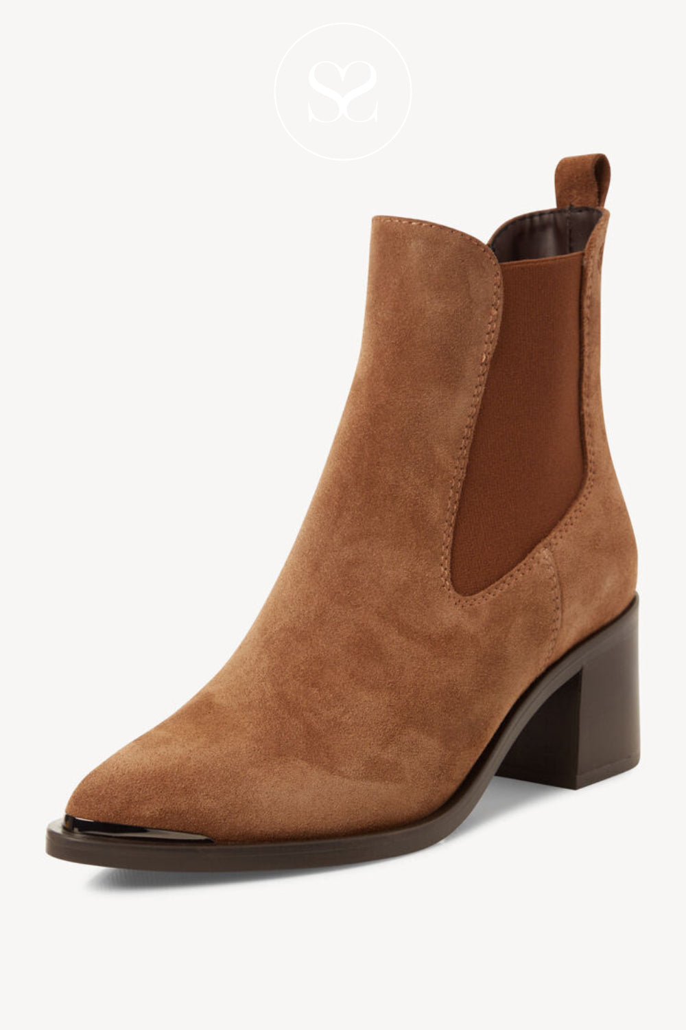 Tan chelsea ankle boots with a block heels in Ireland