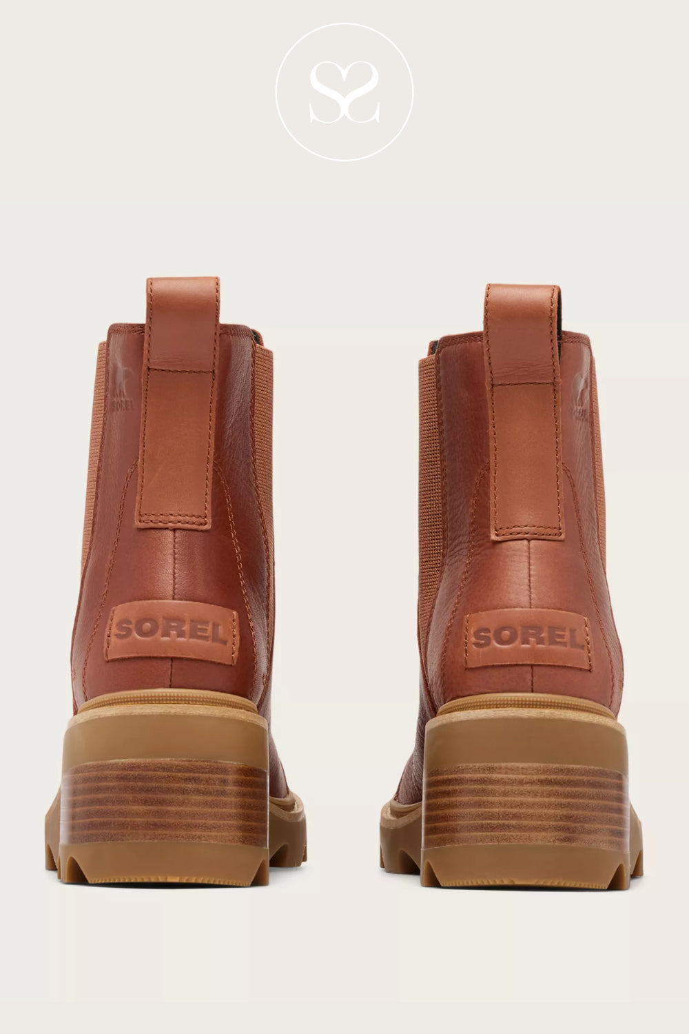 Women's Waterproof Sorel Tan Heeled Chelsea Boots - Joan Now