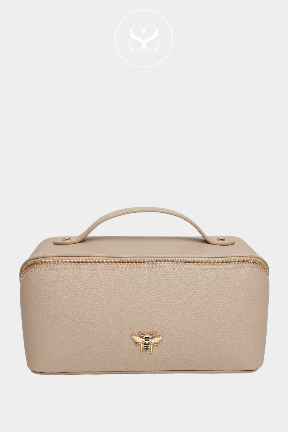 ALICE WHEELER STONE MINI MAKEUP BAG WITH ZIP CLOSURE - AW0256