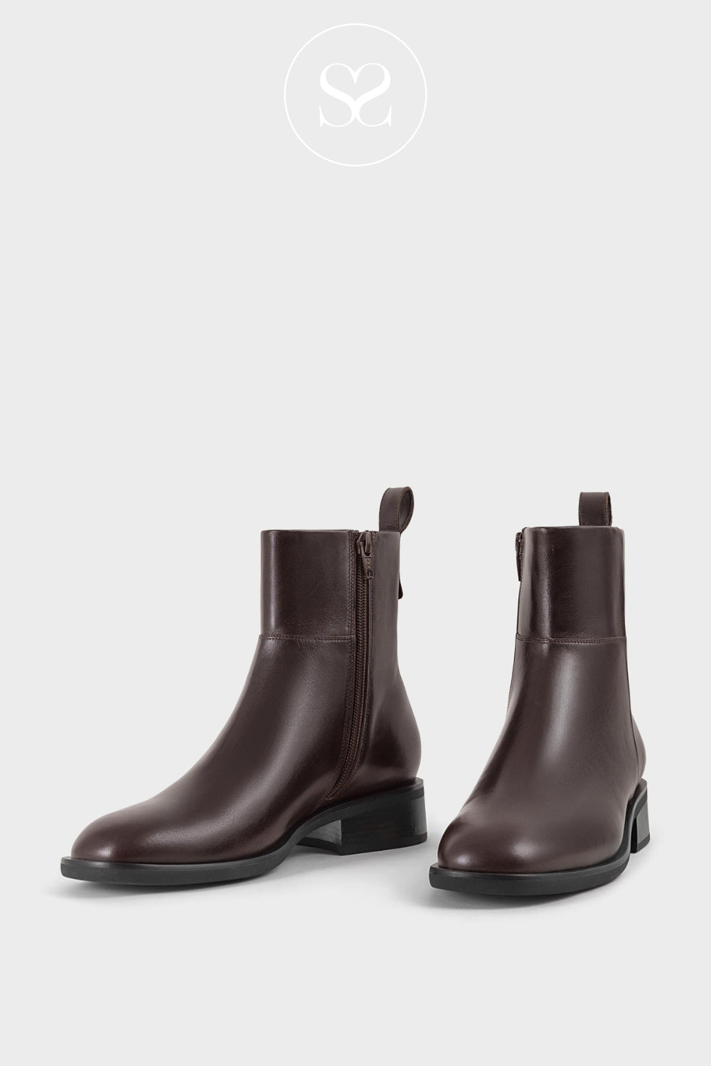 VAGABOND BROWN LEATHER ANKLE BOOTS - SHEILA 5835-001