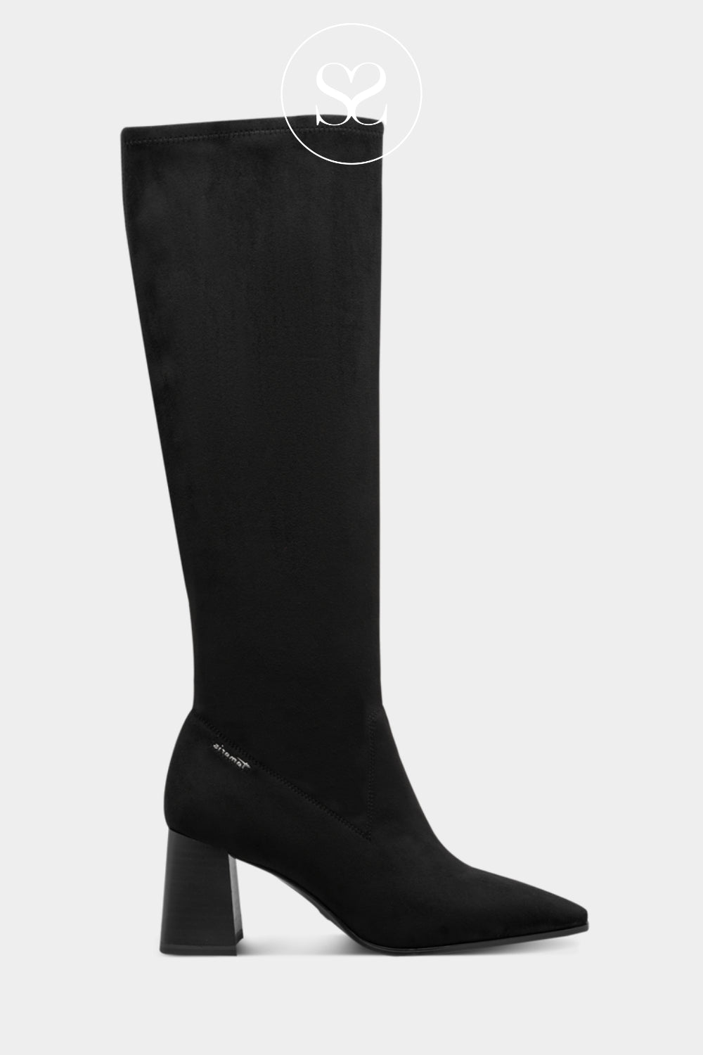 Tamaris Black Suede Pointed Knee-High Boots -a 1-25528 for Women in Ireland