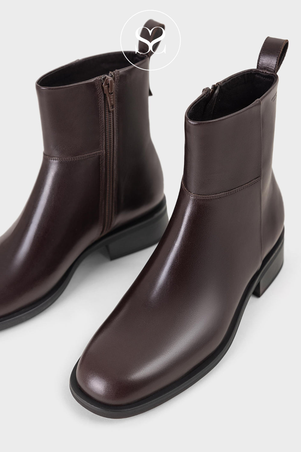 VAGABOND BROWN LEATHER ANKLE BOOTS - SHEILA 5835-001 IRELAND