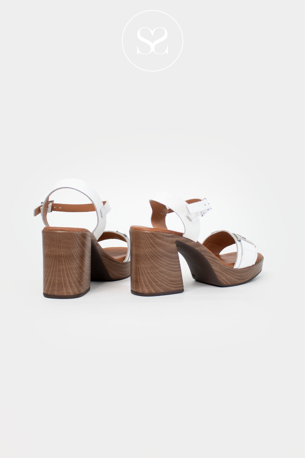 Oh My Sandals White Platform Block Heel Sandals 5931