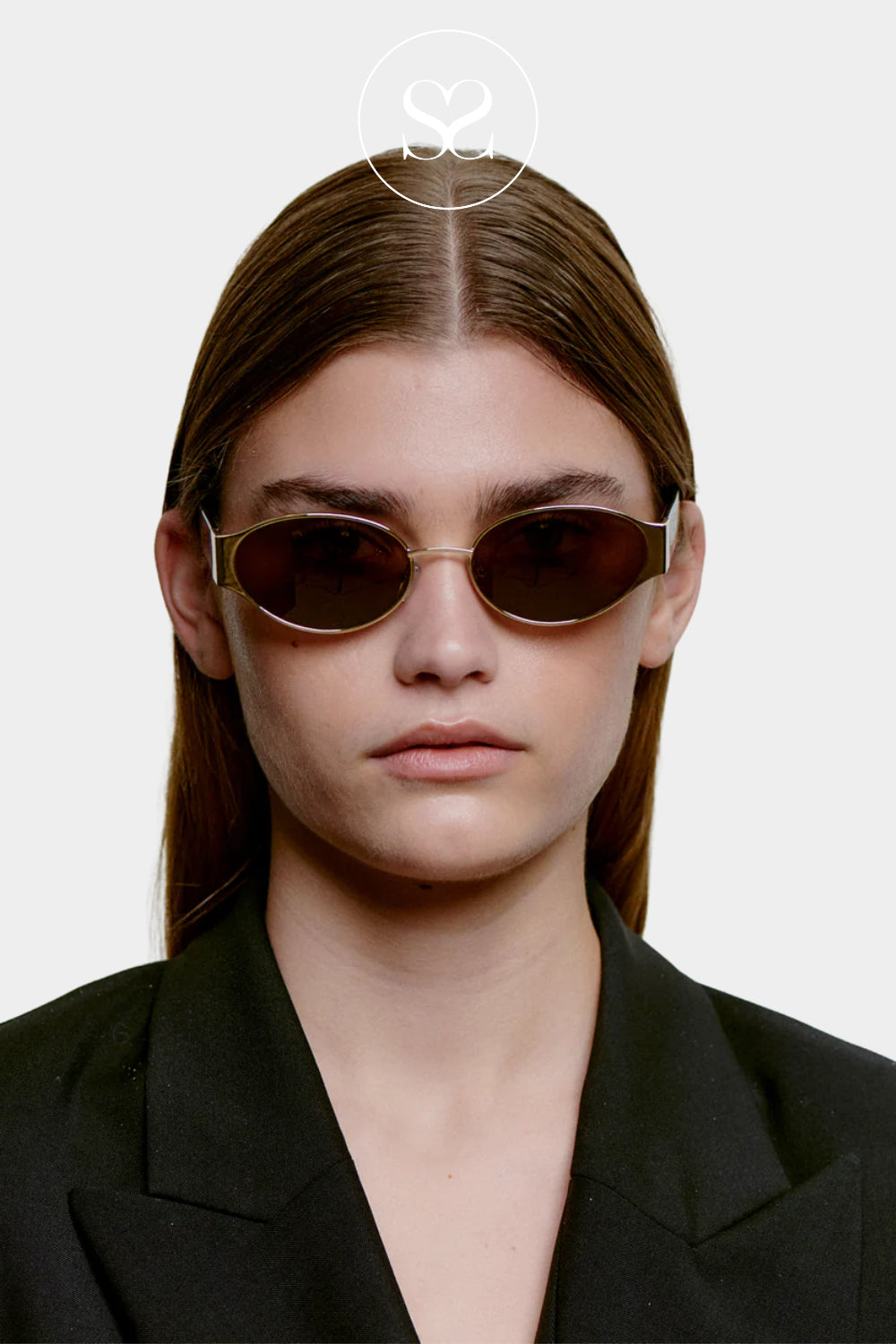 A.KJAERBEDE Gold Demi Tortoise Sunglasses -Bella Ireland