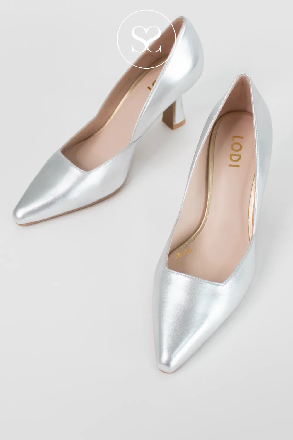 silver kitten heel pumps from Lodi shoes in Ireland