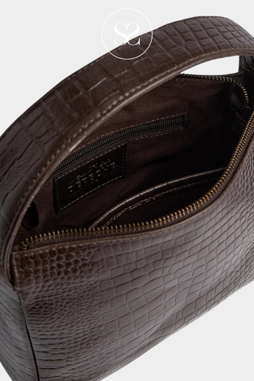 Depeche Dark Brown Croc CrossBody Handbag 17114